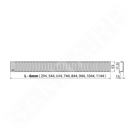 Alcadrain Grilles - Grille pour caniveau à douche linéaire 1150 mm, inox mat LINE-1150M
