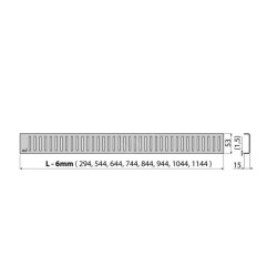 Alcadrain Grilles - Grille pour caniveau à douche d'angle 750 mm, inox mat PURE-750M