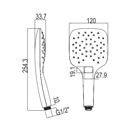 Ravak Douches - Pomme de douche, 3 jets, blanc X07P349