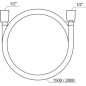 Ravak Douches - Flexible de douche 1500 mm, chrome brillant X07P338 Ravak Douches - Flexible de douche 1500 mm, chrome brillant X07P338