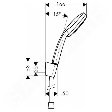 Hansgrohe Croma 100 - Set douchette Multi 3 jets / support de douche Porter’S 1,25 m, chrome 27593000
