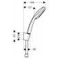 Hansgrohe Croma 100 - Set douchette Multi 3 jets / support de douche Porter’S 1,25 m, chrome 27593000