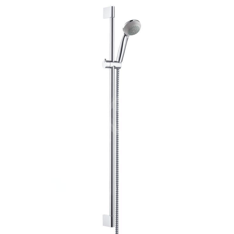 Hansgrohe Crometta 85 - Set de douche 1 jet/barre murale Unica’Crometta 0,90 m, chrome 27729000