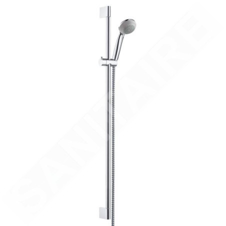 Hansgrohe Crometta 85 - Set de douche 1 jet/barre murale Unica’Crometta 0,90 m, chrome 27729000