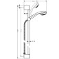 Hansgrohe Crometta 85 - Set de douche 1 jet/barre murale Unica’Crometta 0,90 m, chrome 27729000