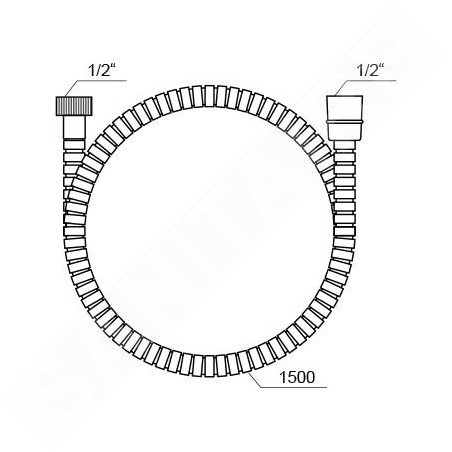 Ravak Douches - Flexible de douche 911.00, longueur 1500 mm, acier inoxydable X07P006