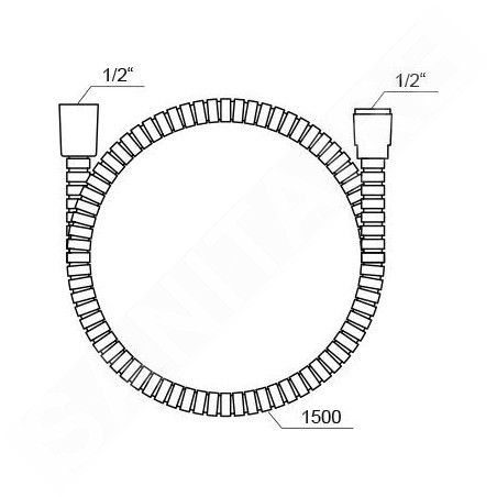 Ravak Douches - flexible de douche 912.50, longueur 1500 mm, chrome brillant X07P065