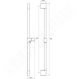 Ravak Douches - Barre de douche, 70 cm, chromée X07P013