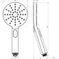 Ravak Douches - Pommeau de douche Flat 956.00, 120 mm, 3 jets, chrome X07P233