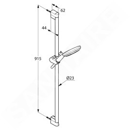 Kludi Freshline - Pommeau de douche avec flexible et barre de 900 mm, 3 jets, chrome 6794005-00