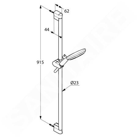 Kludi Freshline - Pommeau de douche avec flexible et barre de 900 mm, 3 jets, chrome 6794005-00