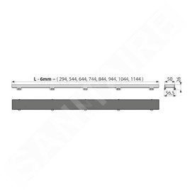 Alcadrain Grilles - Grille en acier inoxydable FLOOR 1150 mm, pour l'insertion de carreaux FLOOR-1150