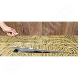 Alcadrain Grilles - Grille en acier inoxydable FLOOR 1150 mm, pour l'insertion de carreaux FLOOR-1150