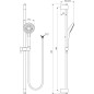Ideal Standard Idealrain Evo Jet - Set de douche Circle, barre 900 mm avec douchette, 3 jets, chrome B2237AA