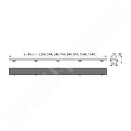 Alcadrain Grilles - Grille en acier inoxydable FLOOR 950 mm, pour l'insertion de carreaux FLOOR-950
