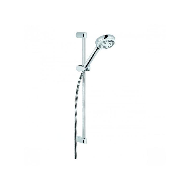 Kludi Logo - Colonne de douche avec pommeau de douche, support, barre et flexible, chrome 6836305-00