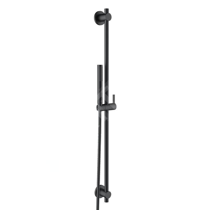 Kludi Nova Fonte - Colonne de douche avec pommeau de douche, support, barre de 900 mm et flexible, noir mat 2084039-15