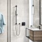 Kludi Nova Fonte - Colonne de douche avec pommeau de douche, support, barre de 900 mm et flexible, noir mat 2084039-15