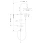 Aqualine Douches - Set de douche Kera sans robinetterie,220x220mm,3 jets, chrome SL430
