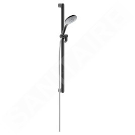 Keuco Edition 400 - Set de douchette à main, support, barre et flexible, chrome noir brossé 51587130000