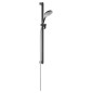 Keuco Edition 400 - Set de douchette à main, support, barre et flexible, chrome noir brossé 51587130000