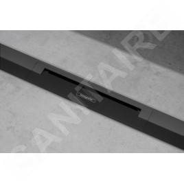 Hansgrohe RainDrain Flex - Caniveau de douche linéaire avec grille en inox 1000, pour montage libre, découpable, noir mat