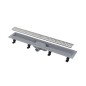 Alcadrain Douchegoten - Caniveau de douche Simple 750 mm, avec bord pour grille perforée, grille incluse, inox mat APZ10-750M