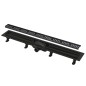 Alcadrain Douchegoten - Caniveau de douche Simple 750 mm, avec rebord pour grille perforée, grille incluse, noir mat