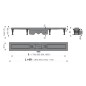 Alcadrain Douchegoten - Caniveau de douche Optimal 850 mm, avec rebord pour grille perforée ou insertion de tuiles APZ12-850