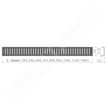 Alcadrain Grilles - Grille pour caniveau de douche linéaire 650 mm, noir mat PURE-650BLACK