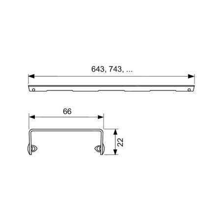 Tece TECEdrainline - Grille Basic pour caniveau de douche 800 mm, inox poli 600810