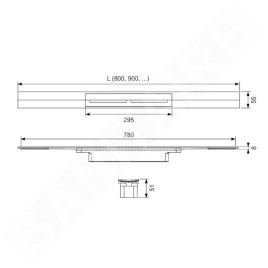 Tece TECEdrainprofile - Caniveau de douche 900 mm, inox noir brossé 670921
