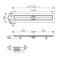 Tece TECEdrainline - Caniveau de douche 800 mm, avec bande d'étanchéité Seal System, acier inoxydable 600800