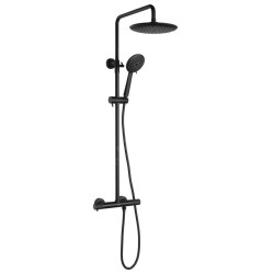 Sapho Solaris - Set de douche avec thermostat, 5 jets, noir mat WD139B