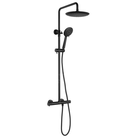Sapho Solaris - Set de douche avec thermostat, 5 jets, noir mat WD139B