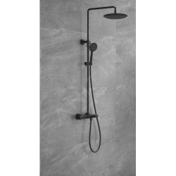 Sapho Solaris - Set de douche avec thermostat, 5 jets, noir mat WD139B