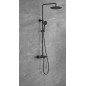 Sapho Solaris - Set de douche avec thermostat, 5 jets, noir mat WD139B