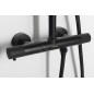 Sapho Solaris - Set de douche avec thermostat, 5 jets, noir mat WD139B
