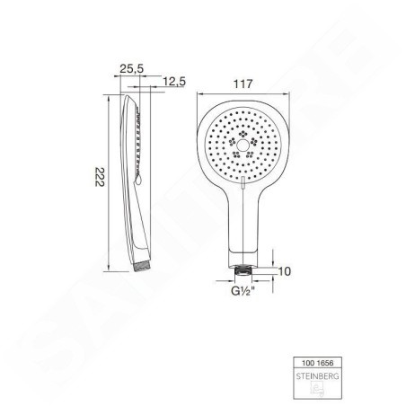 Steinberg 100 - Pommeau de douche, chrome 100 1656