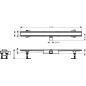 Hansgrohe RainDrain Compact - Caniveau de douche 90 cm, avec grille, acier inoxydable brossé 56168800