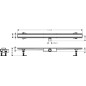 Hansgrohe RainDrain Compact - Caniveau de douche 120 cm, avec grille, acier inoxydable brossé 56172800