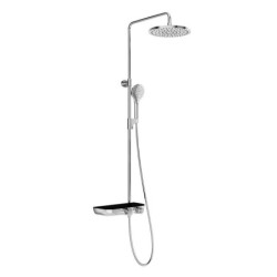 Ravak Termo - Set de douche avec thermostat, diamètre 25 cm, 3 jet, chrome/noir X070162