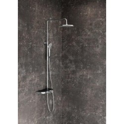 Ravak Termo - Set de douche avec thermostat, diamètre 25 cm, 3 jet, chrome/noir X070162
