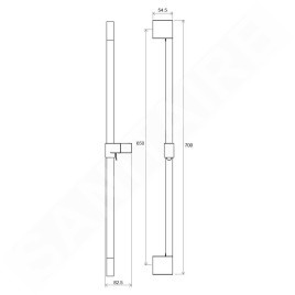 Ravak Douches - Barre de douche, 70 cm, noir mat X07P679