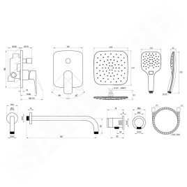 Ravak Classic - Set de douche avec mitigeur encastré, corps d’encastrement, chrome X07S017