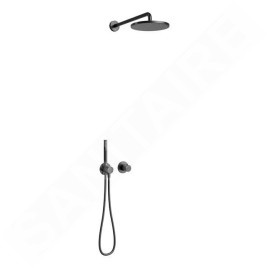 Keuco IXMO - Set de douche avec thermostat à encastrer, diamètre 25 mm, noir mat 59602370001
