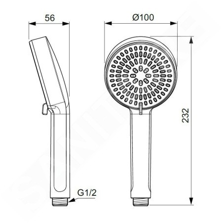Ideal Standard ALU+ - Pommeau de douche, 2 jets, argenté BD580SI