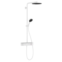 Hansgrohe Pulsify S - Set de douche avec thermostat, diamètre 26 mm, 3 jet, EcoSmart, blanc mat 24221700