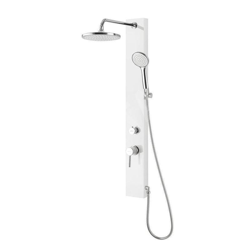 Aqualine Figa - Panneau de douche avec mitigeur 125x1050 mm, blanc SL230