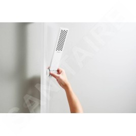 Hansgrohe Pulsify E - Ensemble pomme de douche, tige et flexible, EcoSmart, blanc mat 24370700